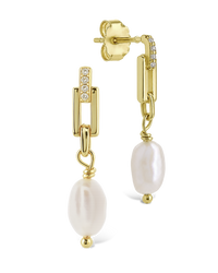 Cecelia Linked Pearl Drop Earrings