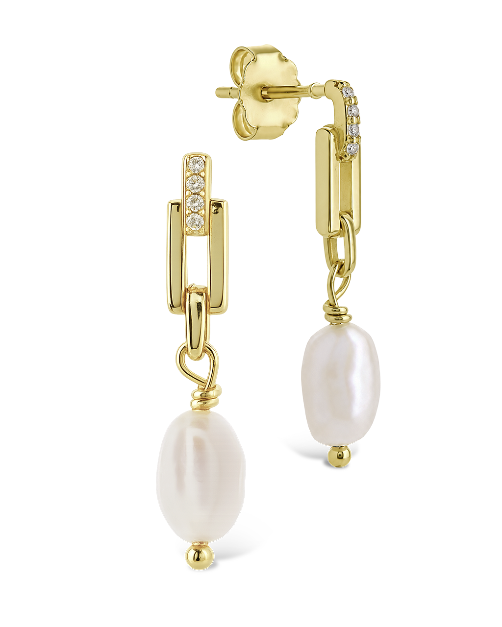 Cecelia Linked Pearl Drop Earrings