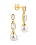 Hope Baguette Pearl Drop Earrings