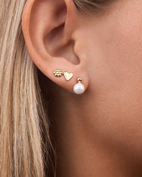 Sterling Silver Irene Pearl, Flower, & Heart Stud Earring Set of 3 - Sterling Forever