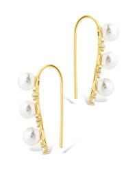 Sterling Silver Siena CZ & Pearl Threader Earrings - Sterling Forever