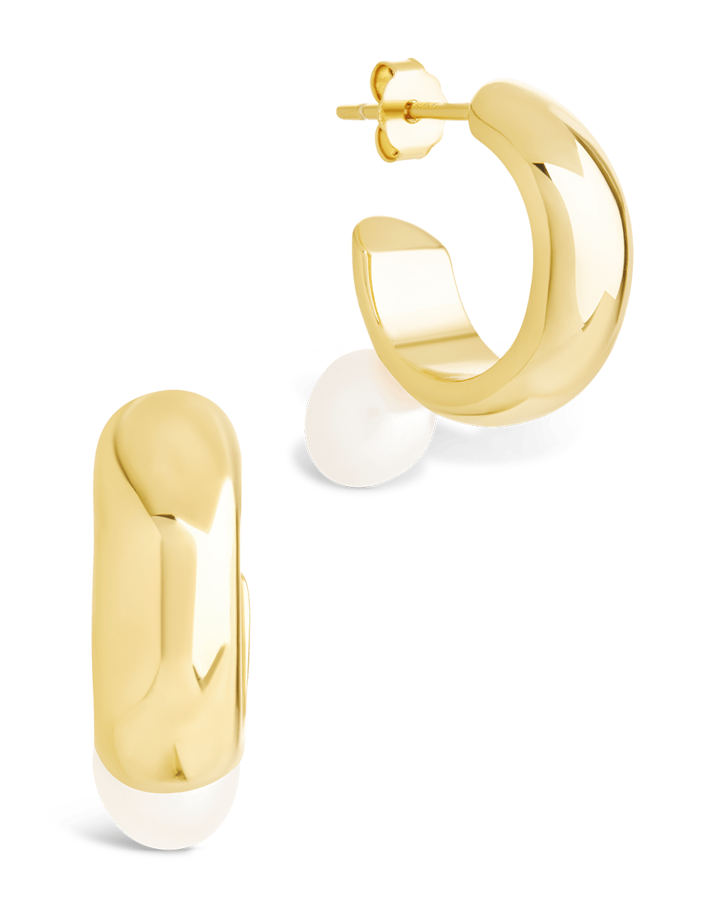 Sterling Silver Micki Pearl Drop Stud Earrings - Sterling Forever