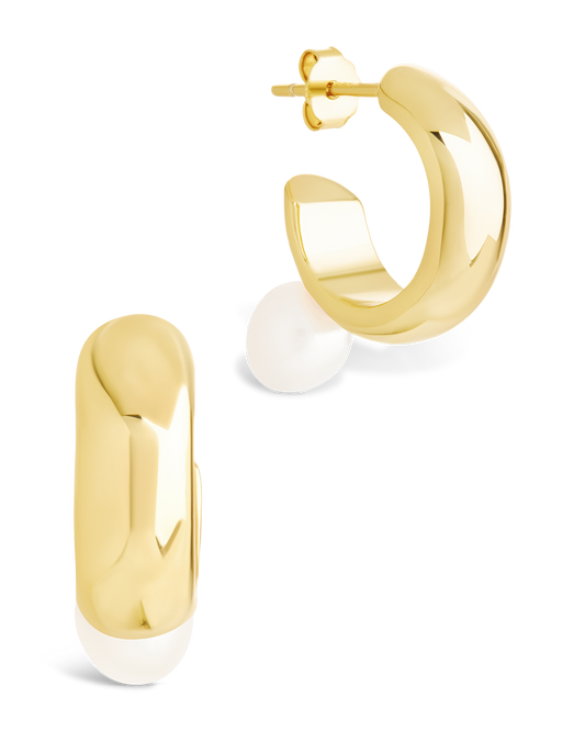 Sterling Silver Micki Pearl Drop Stud Earrings