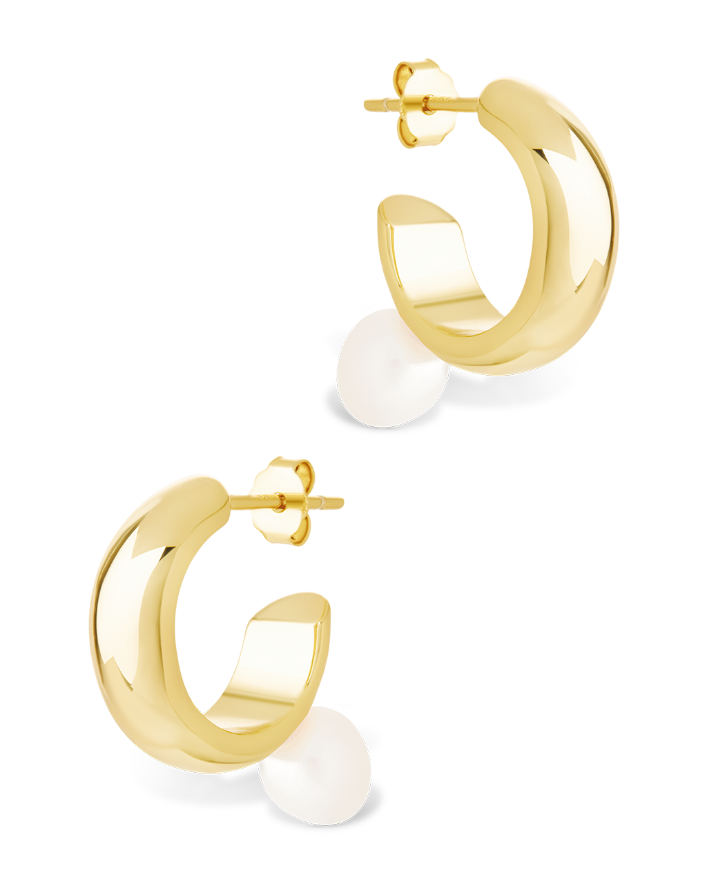 Sterling Silver Micki Pearl Drop Stud Earrings