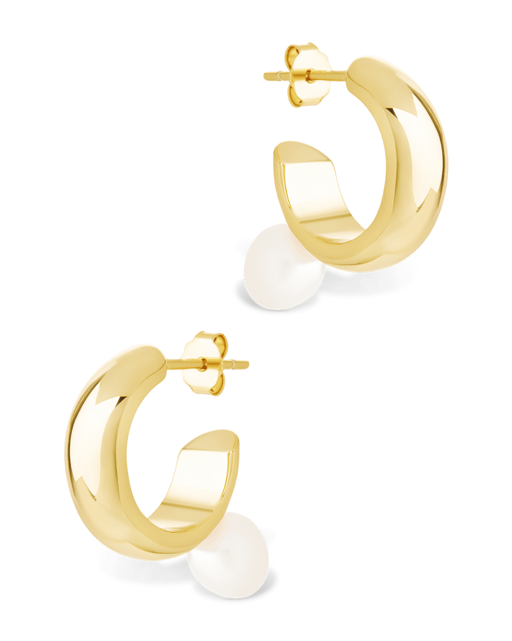 Sterling Silver Micki Pearl Drop Stud Earrings - Sterling Forever