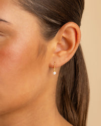 Sterling Silver Kaitlyn Pearl Link Drop Earrings