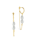 Sterling Silver Elsie Pearl Chain Drop Earrings