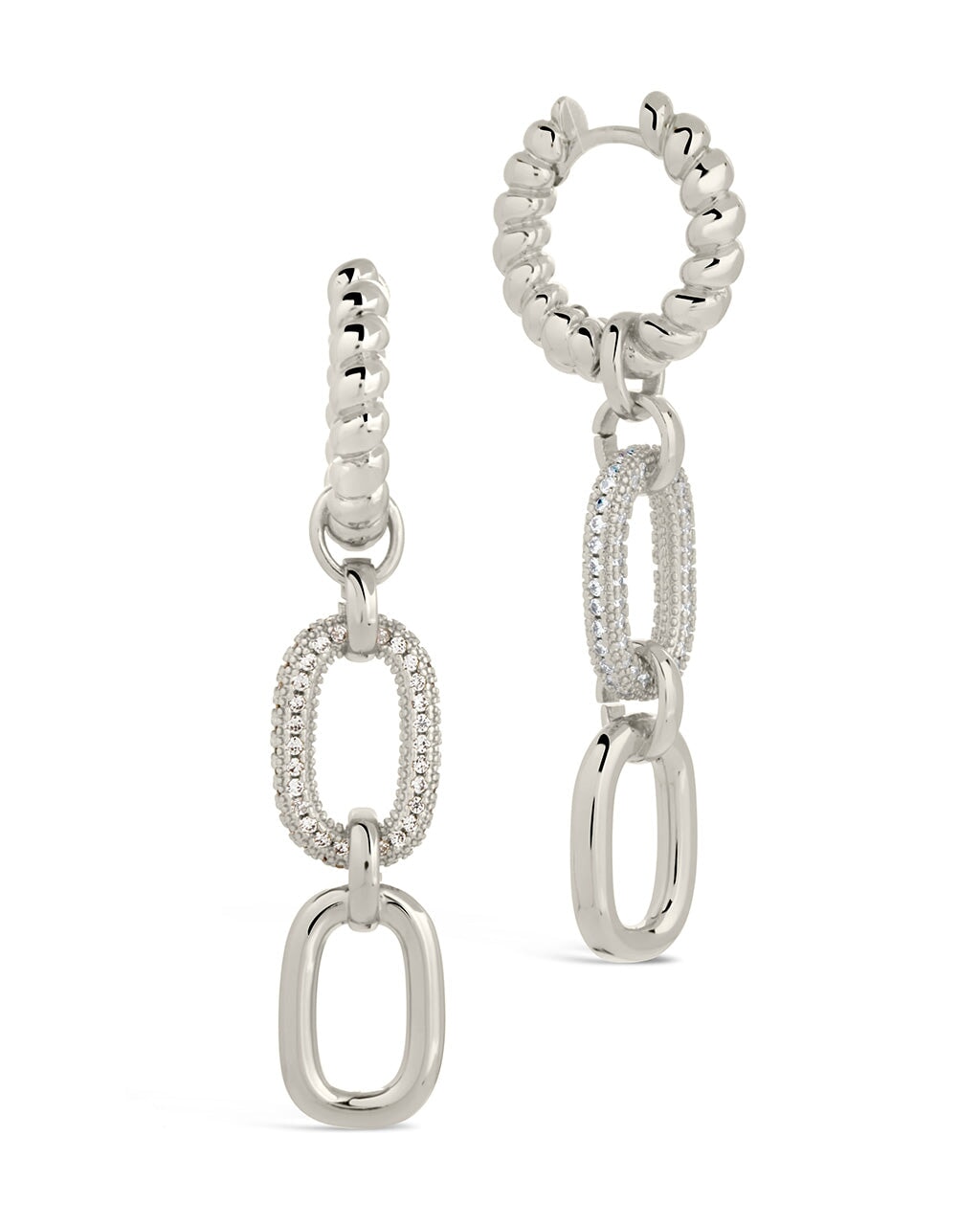 Andi Drop Hoops Earring Sterling Forever Silver 