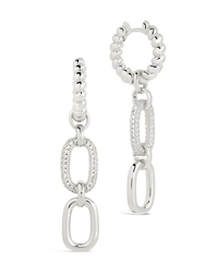 Andi Chain Link Drop Hoop Earrings