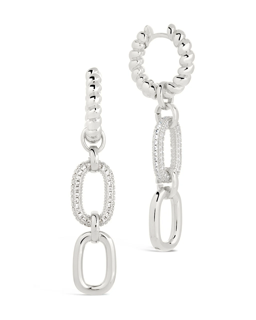 Andi Chain Link Drop Hoop Earrings