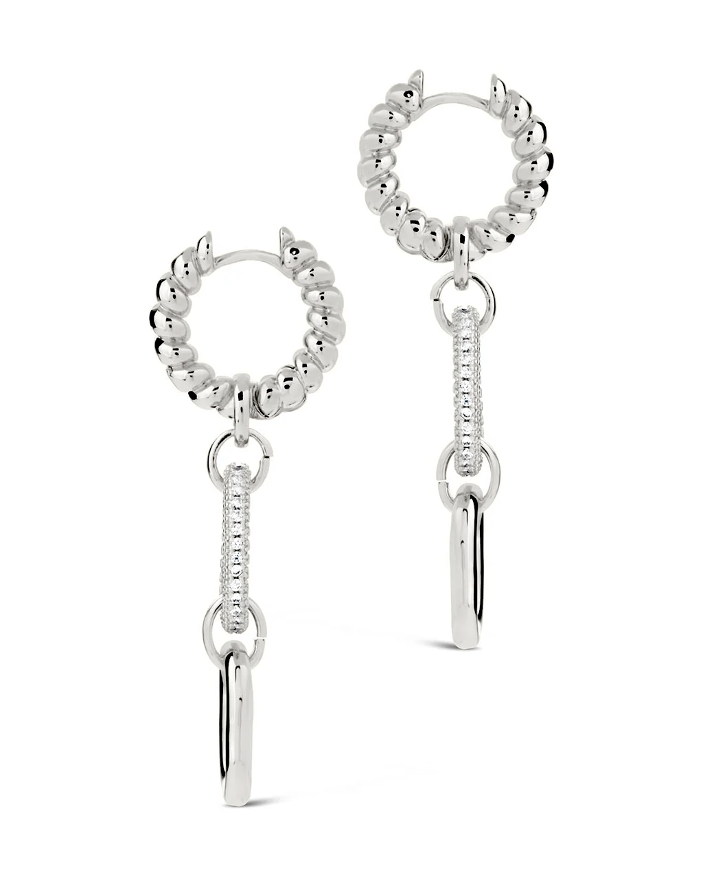 Andi Chain Link Drop Hoop Earrings