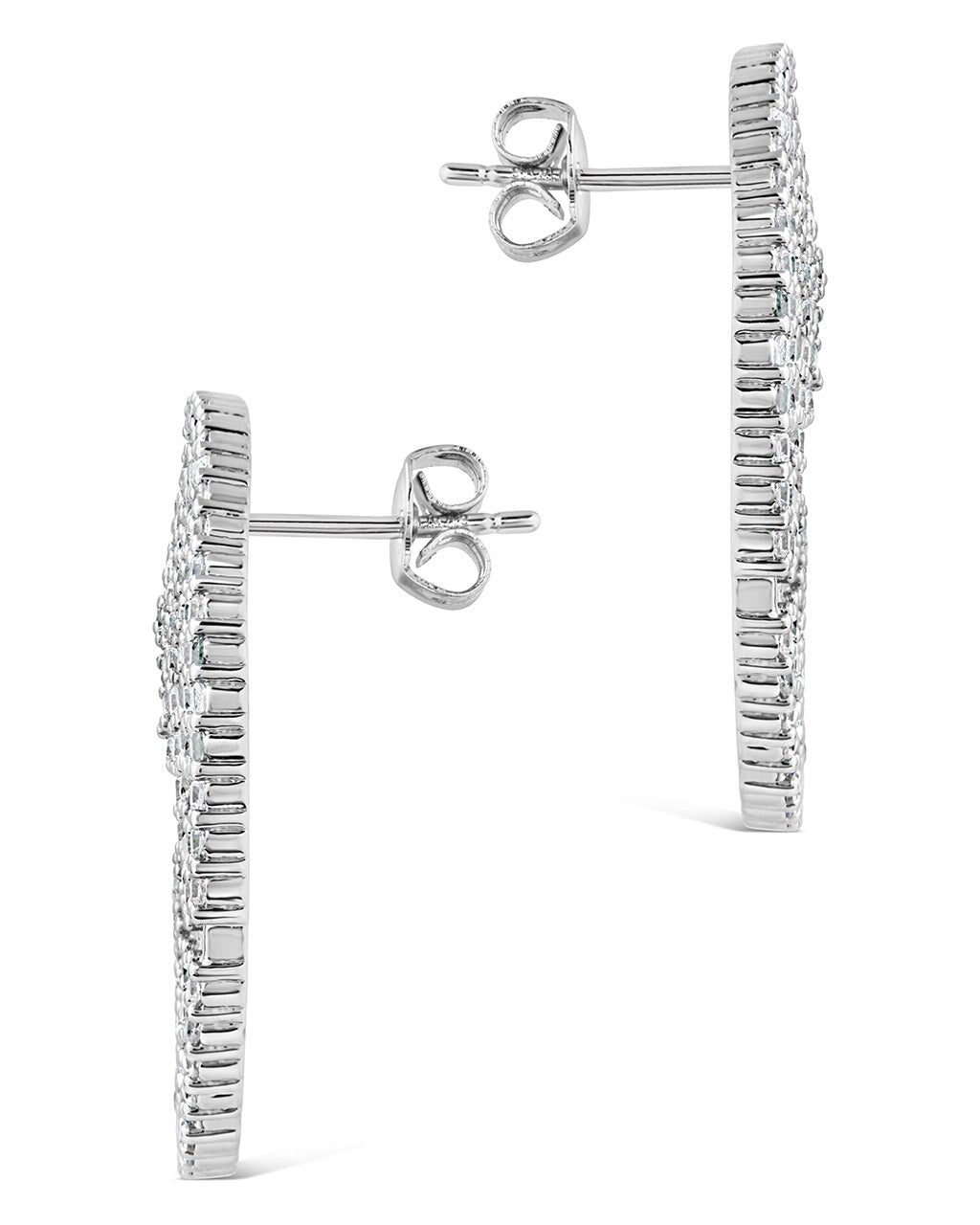 5 Row CZ Swirl Statement Studs Earring Sterling Forever 