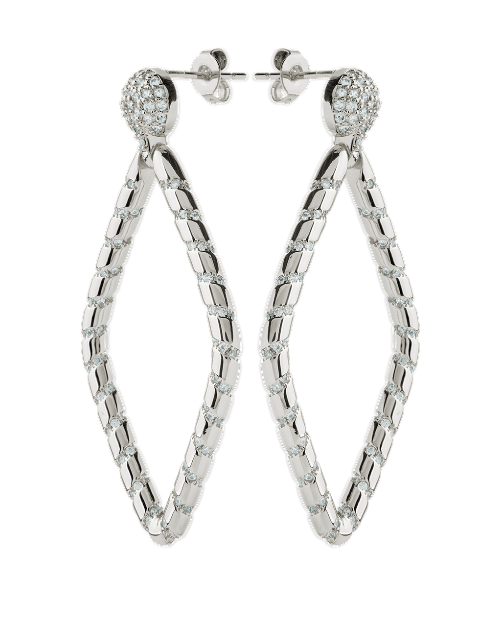 Geometric CZ Diamond Drop Stud Earrings - Sterling Forever