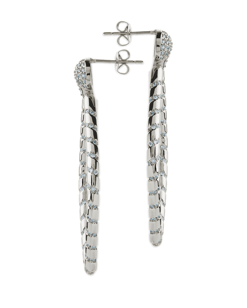 Geometric CZ Diamond Drop Stud Earrings
