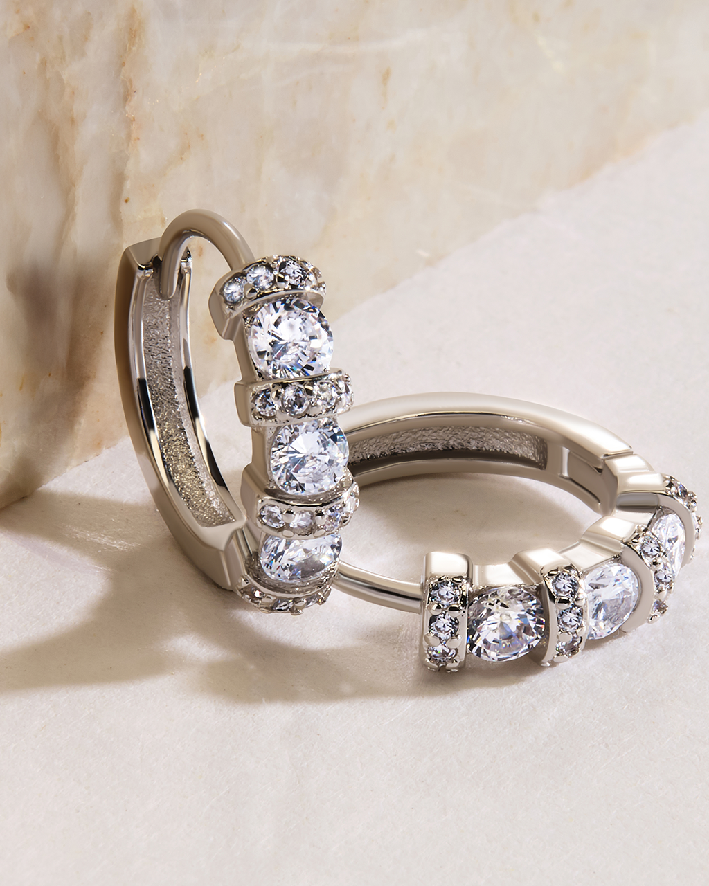 Iskra Cubic Zirconia Hoop Earrings – Sterling Forever