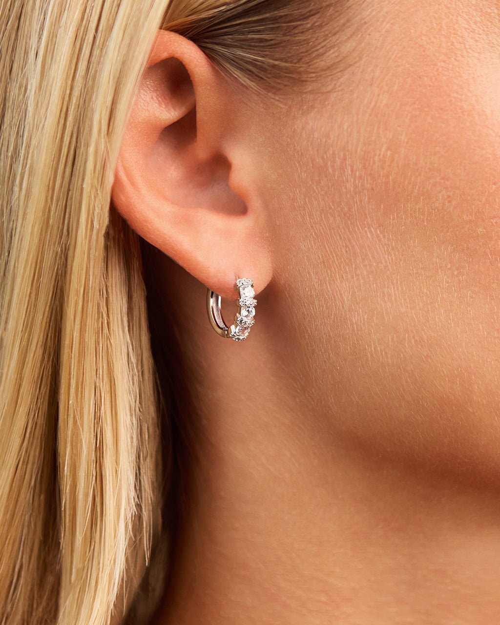 Iskra CZ Micro Hoop Earrings - Sterling Forever