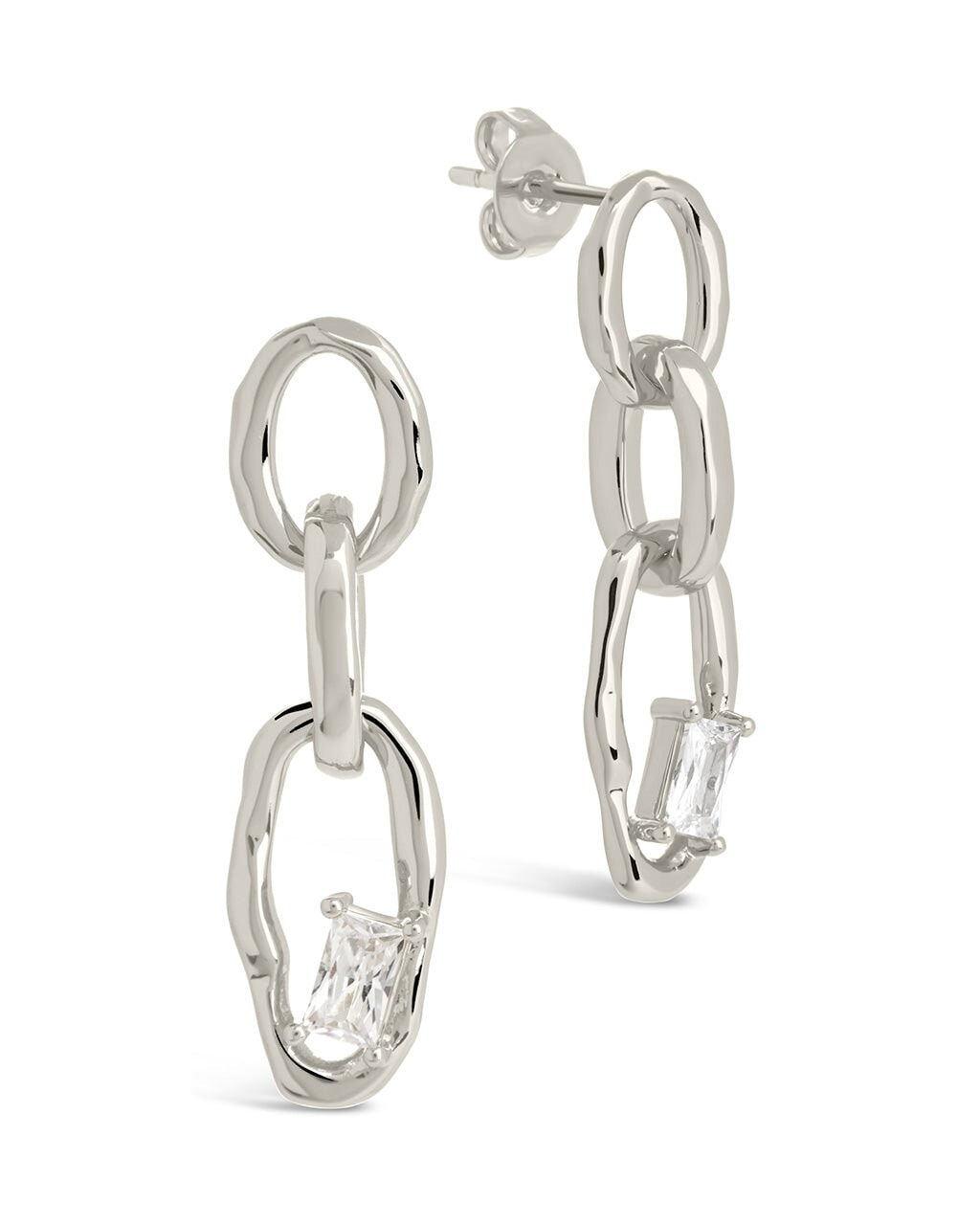 Estelle CZ Linked Drop Earrings Earring Sterling Forever Silver 