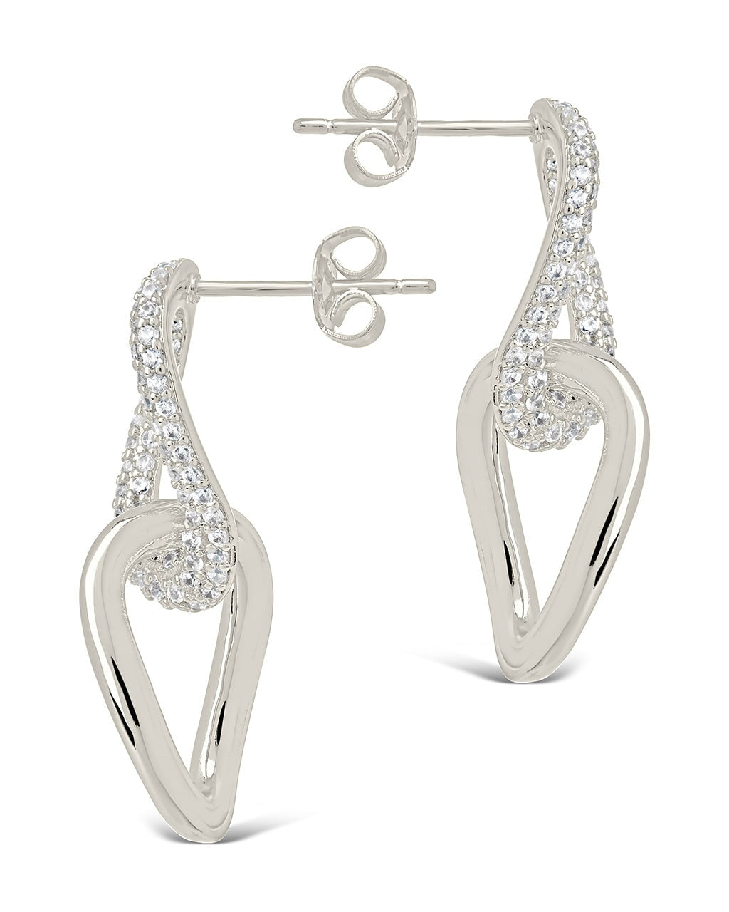 CZ Link Drop Studs Earring Sterling Forever 