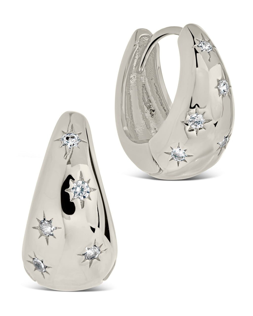 Mila CZ Hoops Earring Sterling Forever Silver 