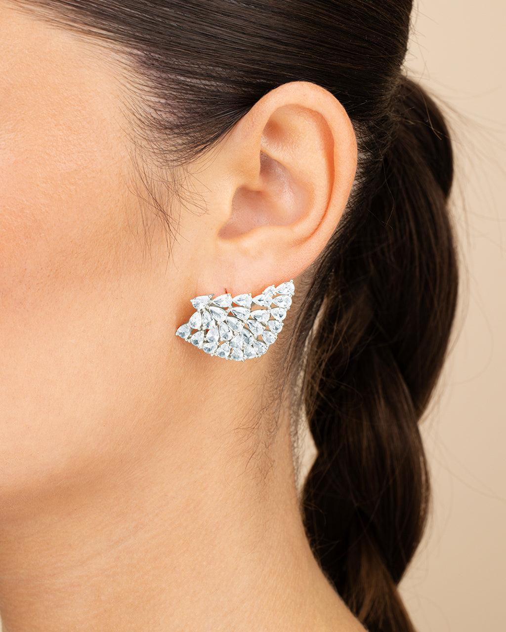 Miranda CZ Fan Stud Earrings