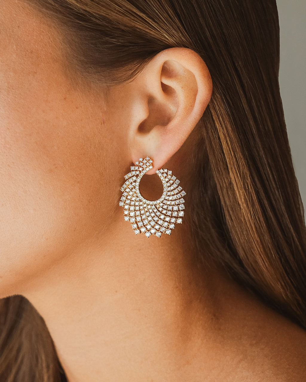 Viola CZ Statement Stud Earrings