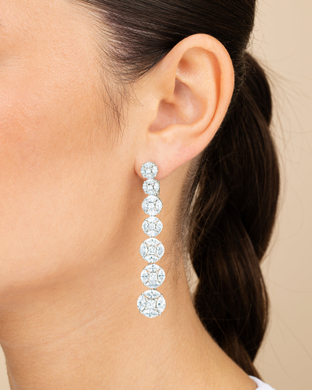 LeAnn CZ Drop Stud Earrings