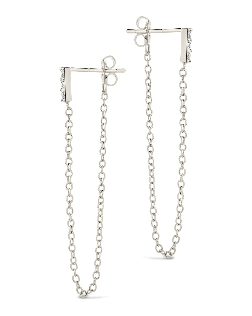 Chelsea Chain Drop Studs Earring Sterling Forever 