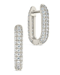 Mara CZ Rectangle Hoop Earrings - Sterling Forever
