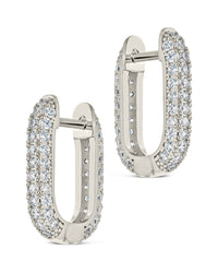 Mara CZ Rectangle Hoop Earrings - Sterling Forever