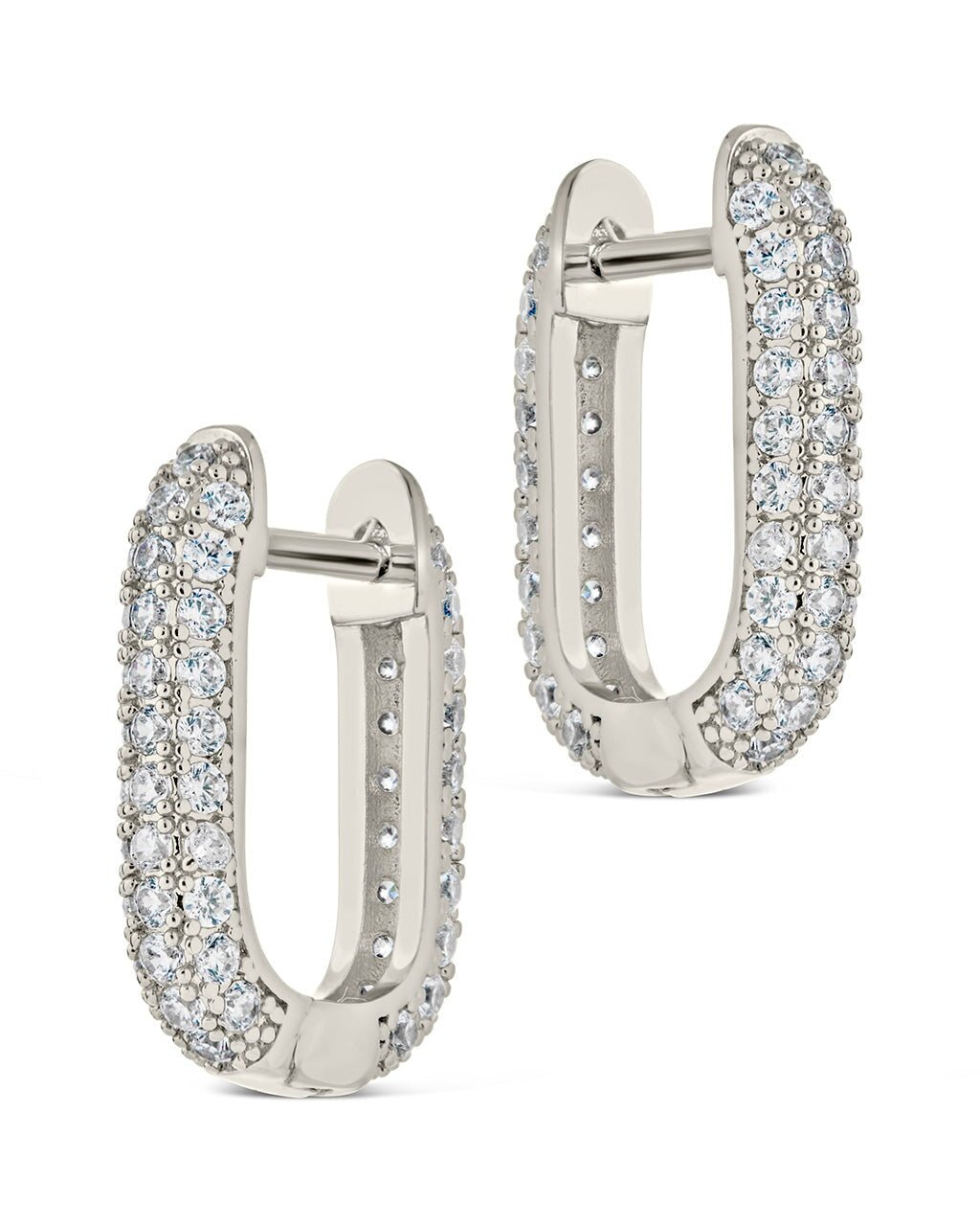 Mara CZ Rectangle Hoop Earrings - Sterling Forever