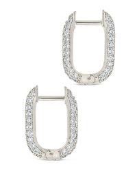 Mara CZ Rectangle Hoop Earrings - Sterling Forever