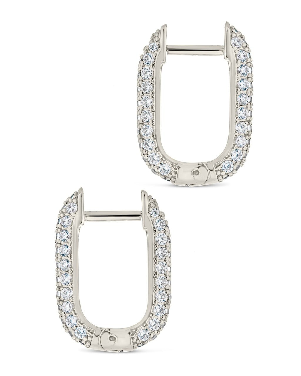 Mara CZ Rectangle Hoop Earrings - Sterling Forever