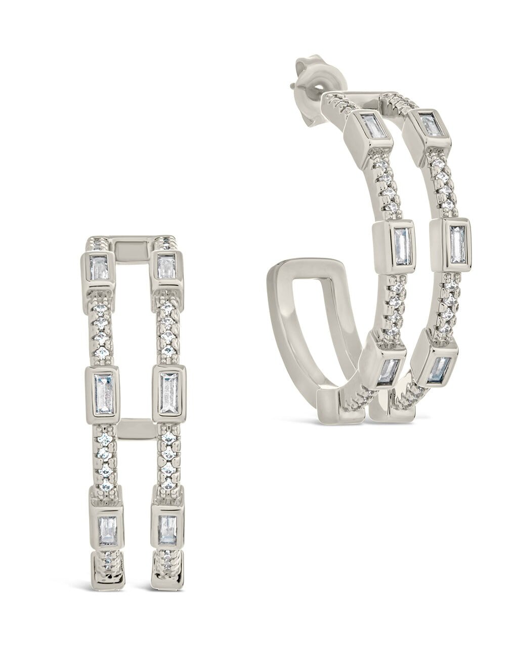 Neah CZ Station Hoop Earrings - Sterling Forever