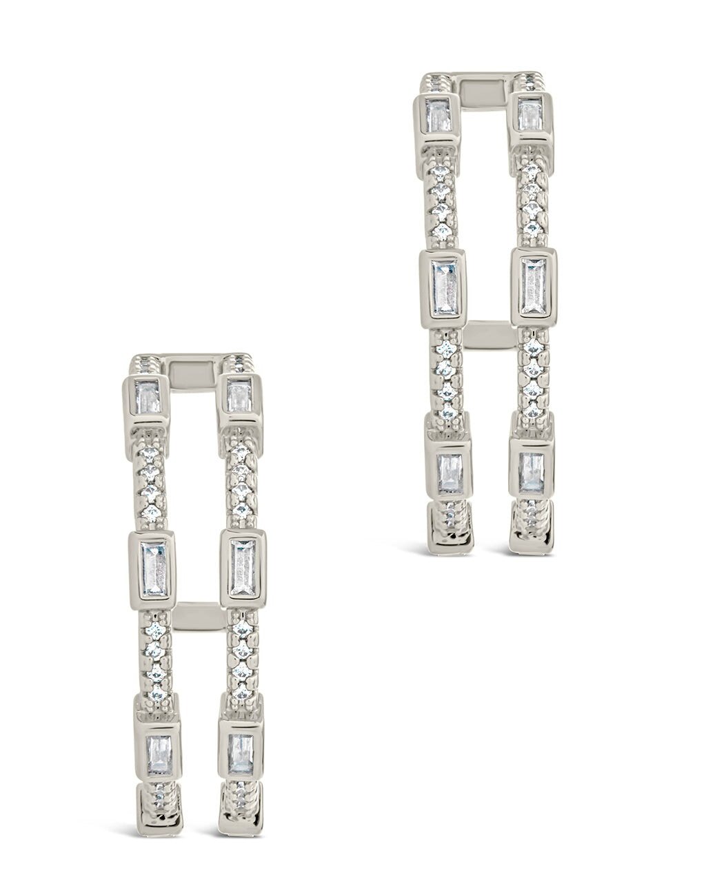 Neah CZ Station Hoop Earrings - Sterling Forever