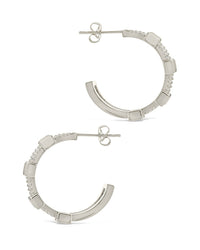 Neah CZ Station Hoop Earrings - Sterling Forever