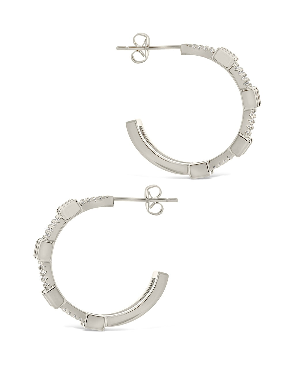 Neah CZ Station Hoop Earrings - Sterling Forever