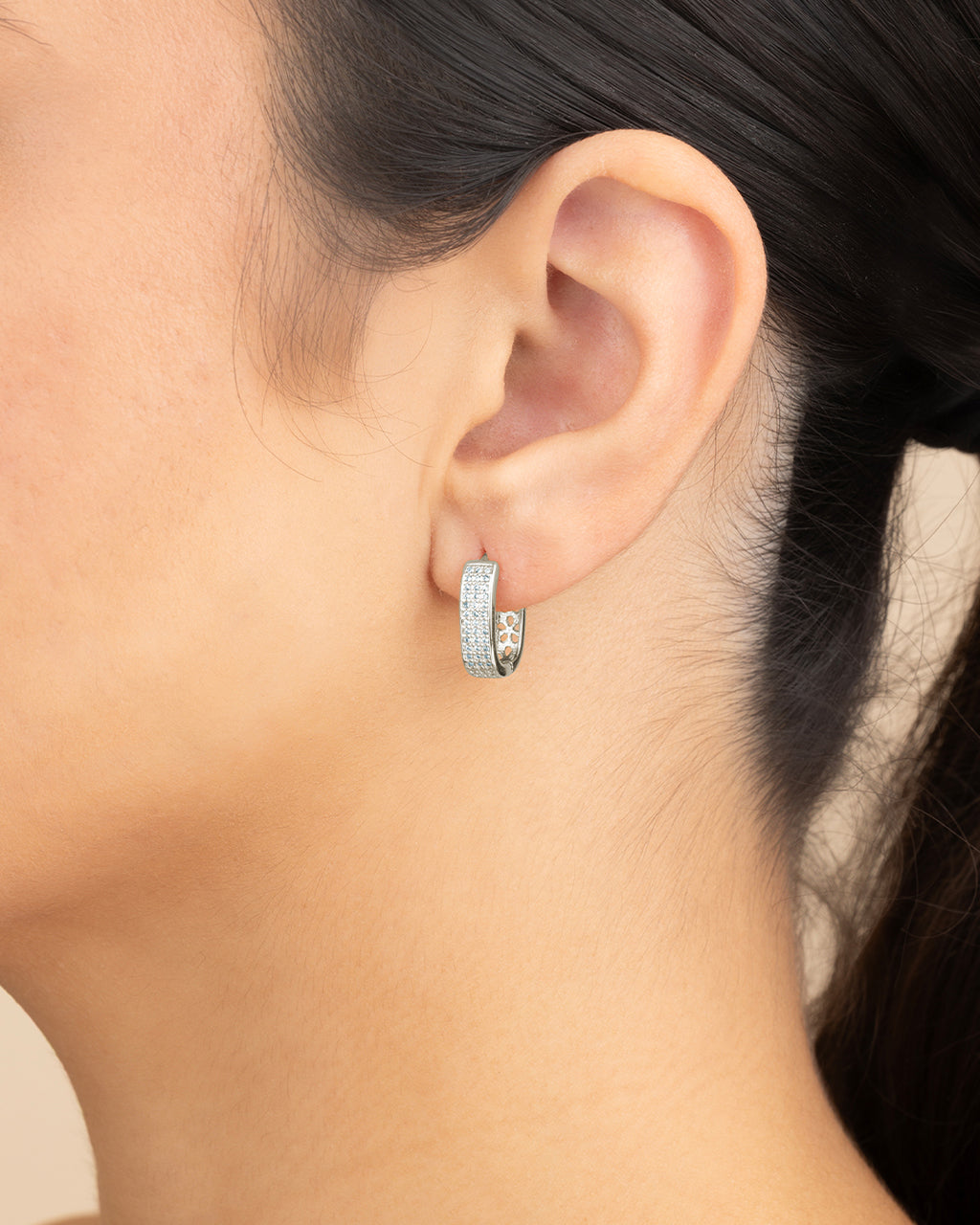 Renee CZ Huggie Hoop Earrings