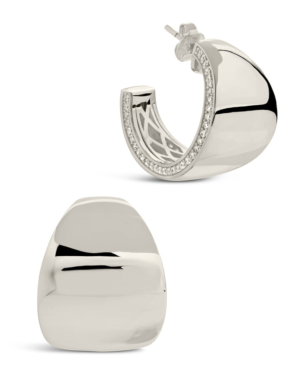 Becky Hoops Earring Sterling Forever Silver 