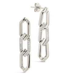 Kinslee Chain Drop Stud Earrings - Sterling Forever