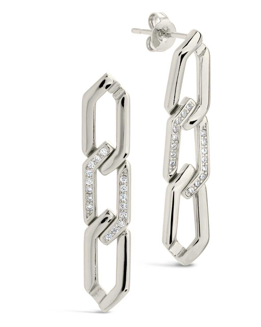 Kinslee Chain Drop Stud Earrings - Sterling Forever