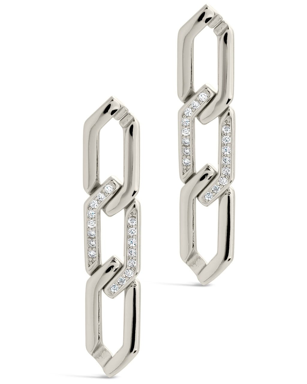 Kinslee Chain Drop Stud Earrings - Sterling Forever
