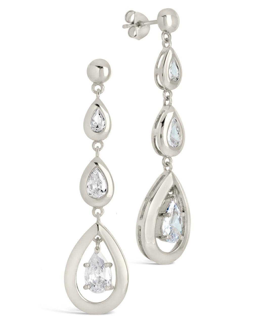 Zara CZ Dangle Earrings Earring Sterling Forever Silver 
