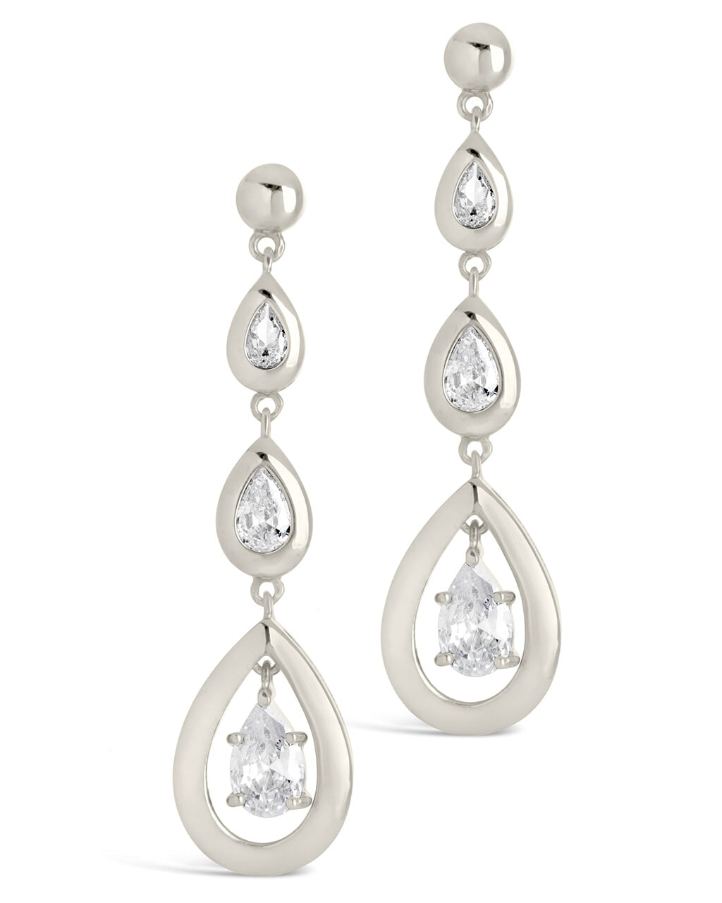 Zara CZ Dangle Earrings Earring Sterling Forever 