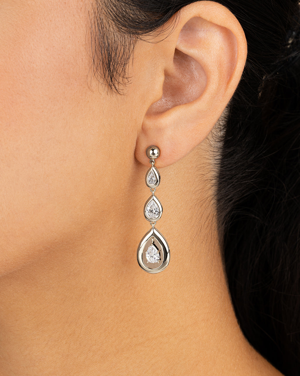 Zara Teardrop CZ Dangle Earrings