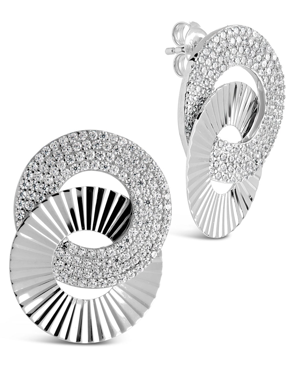 Adelina Linking Drop Studs Earring Sterling Forever Silver 