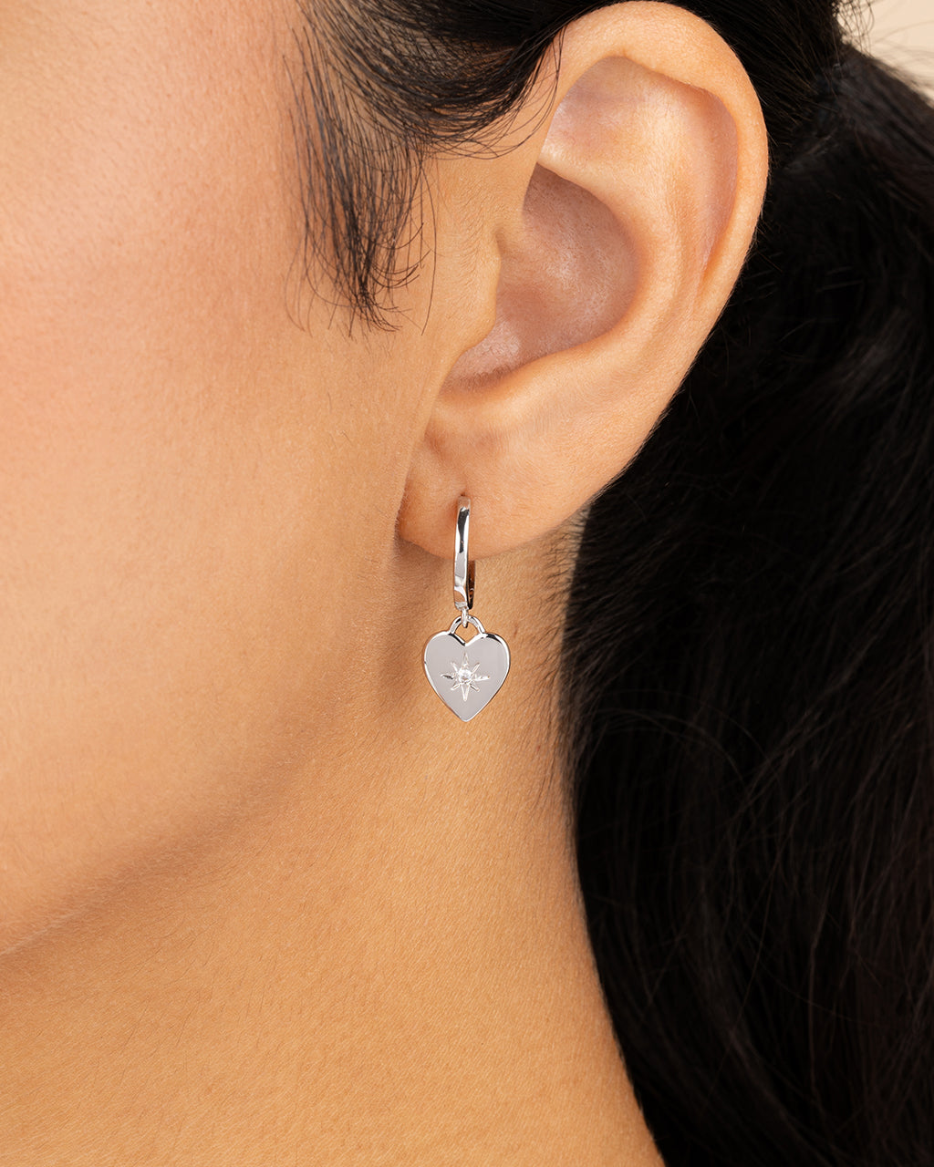 Vivienne Heart Charm Hoops