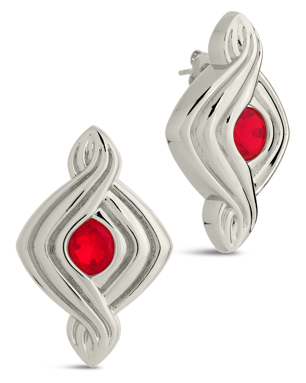 Danish CZ Stud Earrings Earring Sterling Forever Silver 