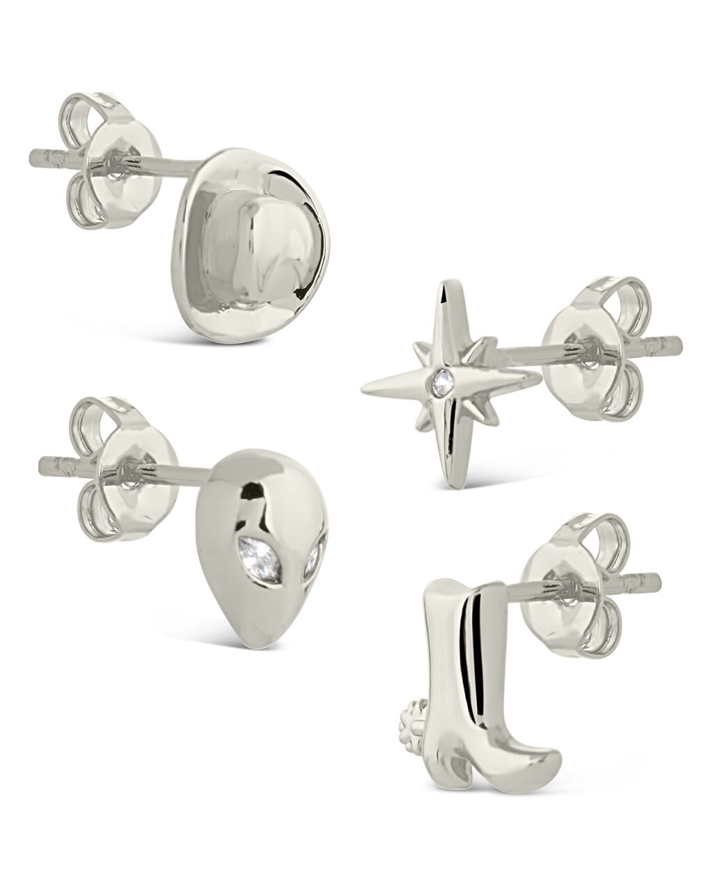 Mismatched silver stud earrings hotsell