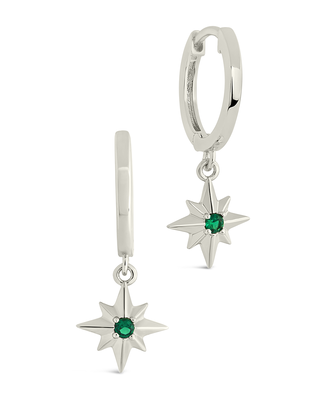 Demi CZ Burst Charm Hoop Earrings