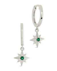 Demi CZ Burst Charm Hoop Earrings - Sterling Forever